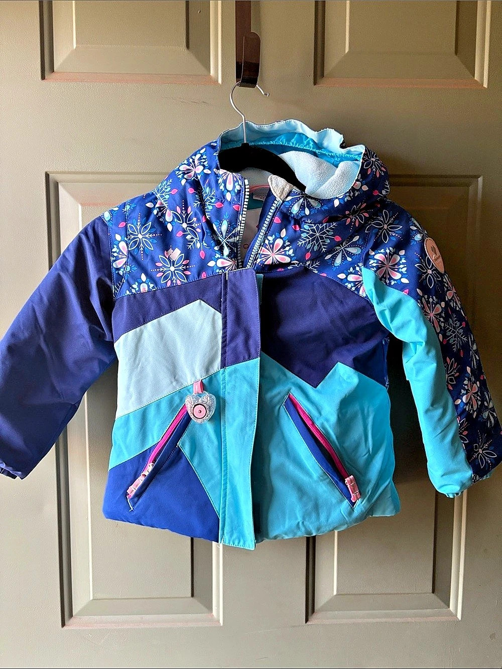 Obermeyer I-Grow jacket Floral Ski Jacket Blue & Turquoise Girls 4